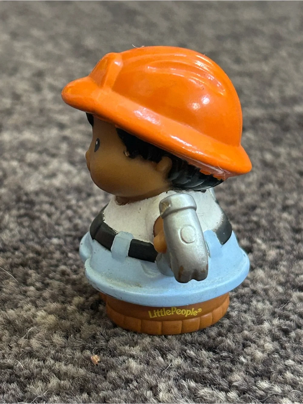 Fisher Price Little People Construction Worker Figure Hammer Hard Hat 2001
